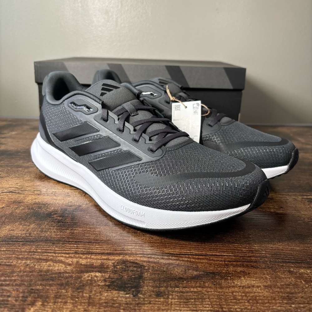 Adidas Men's Runfalcon 5 Running Sneaker Grey/Core Black/White IE8819 Size 12